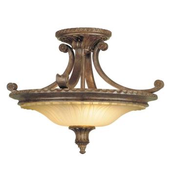 Stirling Castle mennyezeti lámpa, bronz/krém, 48 cm, távolság kép