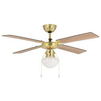 Mennyezeti lámpa , ventilátor , ventilátoros lámpa , E27-es foglalattal , bronz , acél , húzókapcsolóval , 3 sebesség , EGLO , FORTALEZA kép