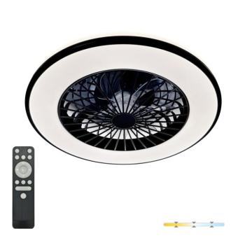 Mennyezeti LED lámpa ventilátorral VENTELUX 48W+15W 3CCT fekete Kobi Windstar, 1300lm, CRI≥80, KOBI-004593