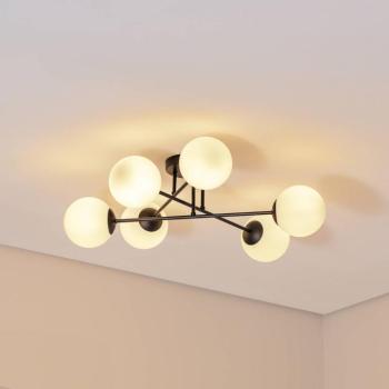 Glassy mennyezeti világítás, fekete/opál, 75 cm, 6 izzós kép