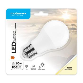 Modee LED Smart (DL érzékelő) Globe (Gömb) A60 8,8W E27 200° 4000K (806lm), CRI>80, természetes fehér, IP20 kép