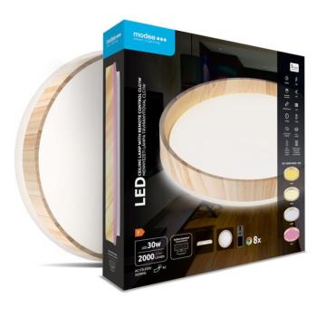 Modee Mennyezeti LED Lámpa CLG1W 30W 3CCT+RGB Ø390mm távirányítóval (2000lm) wood, 120°, CRI>80, IP20 kép