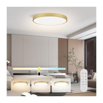 NEO 07312L-LED dimmelhető mennyezeti lámpa SEMPLICI 128W/230V átm.100cm Wi-FiTuya arany + távirányító 07312L kép