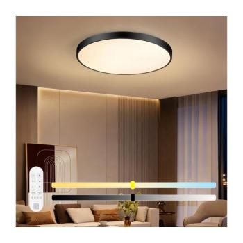 NEO 07313L-LED dimmelhető mennyezeti lámpa SEMPLICI 96W/230V átm. 80 cm Wi-Fi Tuya fekete+távirányító 07313L kép