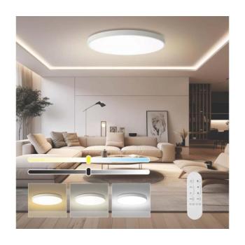 NEO 07316L-LED fényerőszabályozható mennyezeti lámpa SEMPLICI 128W/230V Ø100 cm, Wi‑Fi, Tuya-kompatibilis, fehér + távirányító 07316L kép