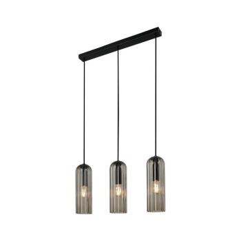 Nordlux - Kábellel függesztett MIELLA csillár 3xE27/25W/230V fekete/füstszínű 2412533047 kép