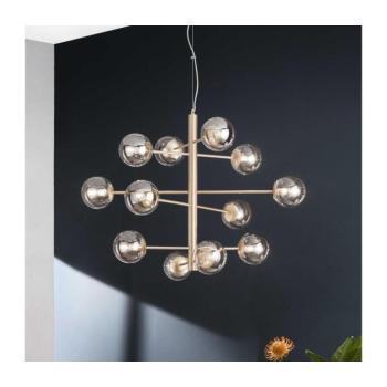Ondaluce - Kábelcsillár ELISEO 12xE14/10W/230V átm. 97 cm arany/füstös bézs SO.ELISEO/12-ORO kép