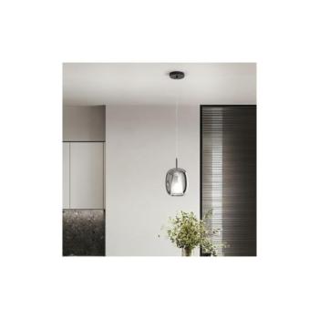 Ondaluce - TH kábeles függőlámpa 1xE27/15W/230V, átm. 19,5 cm, fekete/füstszürke SO.TH/3-FUME kép