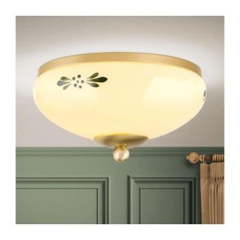 Orion DL 7-672 - LANDHAUS mennyezeti lámpatest 1xE27/60W/230V, Ø 21 cm, sárgaréz/bézs DL 7-672 MS/champ-grün kép