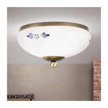 Orion DL 7-672 - Mennyezeti lámpatest LANDHAUS 1xE27/60W/230V átmérő 21 cm bronz/fehér DL 7-672 Patina/opal-blau kép