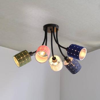 OSRAM mennyezeti lámpa Decor Felt Weaving Cans, színes, 5 izzós, E14 kép