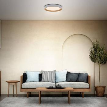 OSRAM ORBIS LARIOS LED mennyezeti lámpa, fehér/fa, Ø 49 cm, dimmelhető fényerő kép