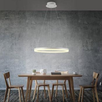 Paul Neuhaus LED-es függőlámpa Titus, Ø 60 cm, fehér, dimmelhető kép