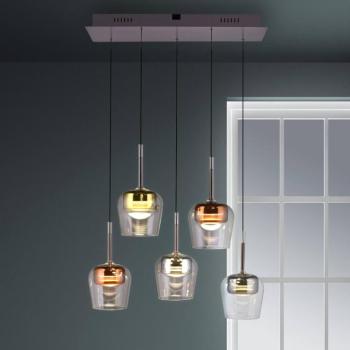 Paul Neuhaus Smart LED-es függőlámpa Q-Kon többszínű, 5 lámpával kép
