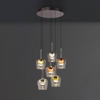 Paul Neuhaus Smart LED-es függőlámpa Q-Kon többszínű 6-fényű Q-Kon kép