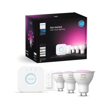 Philips Hue WACA alapcsomag 3xGU10/4,2W/230V 2000-6500K + Bridge és fényerőszabályzó kapcsoló 8720169254503 kép
