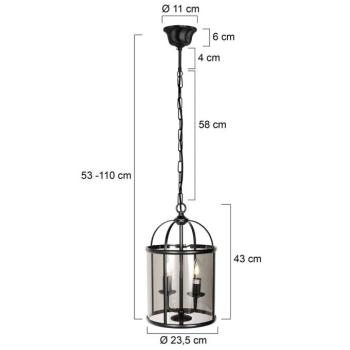 Pimpernel lógó világítás, Ø 23 cm, fekete, füstszürke üveg kép