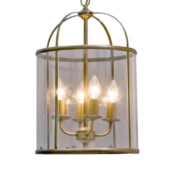 Pimpernel lógó világítás, Ø 32 cm, bronz, átlátszó üveg kép