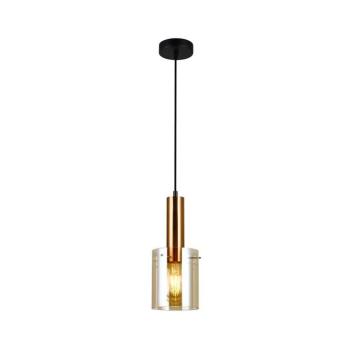 PND-5581-1-BRO+AMB - Csillár zsinóron SARDO 1xE27/40W/230V fekete/réz PND-5581-1-BRO+AMB kép