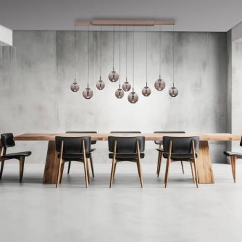 PURE E-Infinity LED függő lámpa, bronz/borostyán, 198 cm, 10 izzós kép