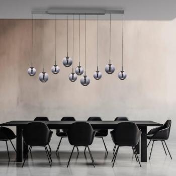 PURE E-Infinity LED függő lámpa, szürke/füstös szürke, 198 cm, 10 izzós kép