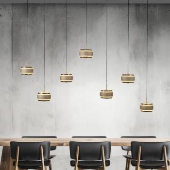 PURE Falling Rings LED lógó lámpa, bronz, hossza 132 cm, 7 izzós kép