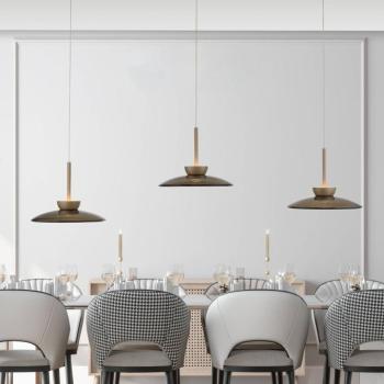 LED lógó lámpa PURE Moon, bronz, barna üveg (sötét), 3 izzós. kép