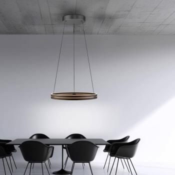 LED lógó lámpa PURE E-Loop, tölgy/fekete gyöngyház, Ø 70 cm alumínium, CCT kép