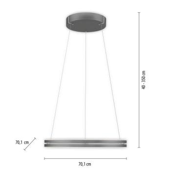 LED lógó világítás PURE E-Loop, misztikus szürke, Ø 70 cm, alumínium, CCT kép