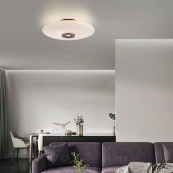 PURE Vitrum LED mennyezeti lámpa, barna/opál üveg/alumínium, Ø 45 cm kép