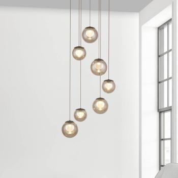 PURE Popup LED lógó lámpa, bronz/borostyán, átmérő 40 cm, 7 izzós kép