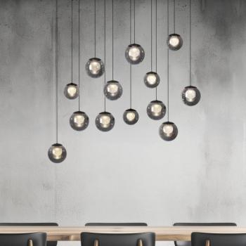 PURE Popup LED lógó lámpa, szürke/füstös szürke, 100 cm, 13 lámpás kép