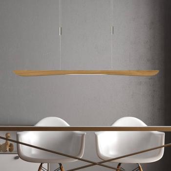 Quitani Hiba LED-es függőlámpa, natúr tölgyfa, hossza 118 cm kép