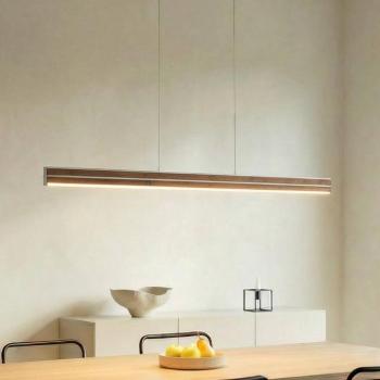 Quitani LED lógó lámpa Lisene, diófa/ezüst CCT 117 cm, dimmelhető kép