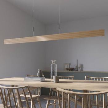 Quitani LIS LED függő lámpa, világos tölgy, hossza 158 cm kép