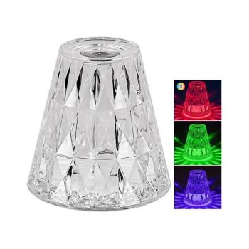 LED lámpatest , asztali , 2 Watt , USB , érintős , dimmelhető , RGBW , kristály hatású , Rábalux , SIGGY , 76004 kép