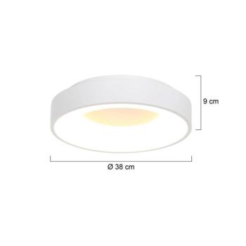 Ringlede LED mennyezeti lámpa, 2.700 K, Ø 38 cm, fehér, fém kép
