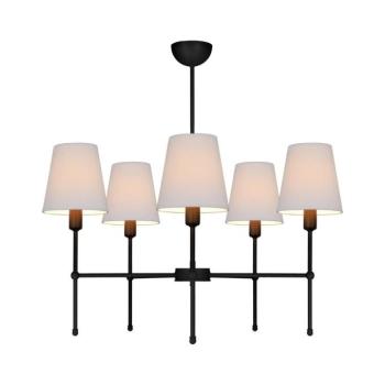 Rúdon csillár MADELA 5xE14/40W/230V fehér/fekete 0150 kép