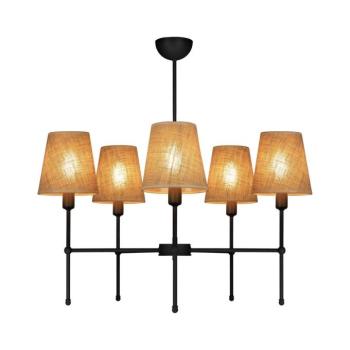 Rúdos csillár MADELA 5xE14/40W/230V juta/fekete 0128 kép