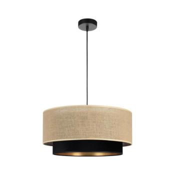 SARTA függőlámpa kábellel, 1xE27/60W/230V, átm. 45 cm, fekete/juta H0196 kép