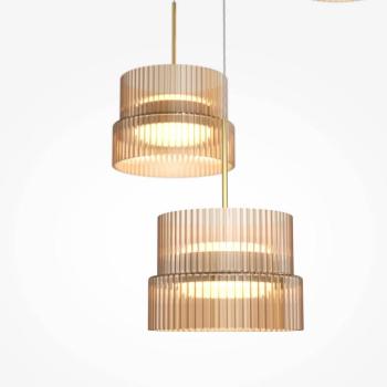 SCALA LED lógó lámpa, barna/bronz, Ø 40 cm, 3 izzós, üveg kép