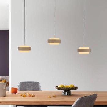 Schöner Wohnen Elmo LED lógó lámpa, homokszínű, üveg, 3 izzós kép