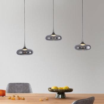 Schöner Wohnen LED lógó lámpa Posh 3 izzós, füstös üveg, 3000 K kép