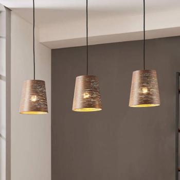 Segezia függőlámpa, mokka/arany színű, 88 cm hosszú, 3-lámpás. kép
