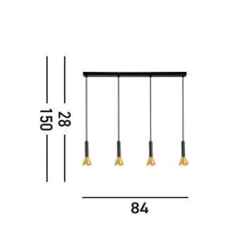 Signal lógó világítás, hossza 84 cm, fekete/arany színű, fém kép