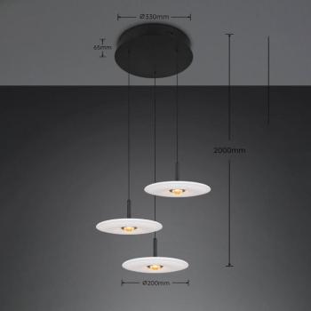 Sirena LED lógó lámpa, fehér, Ø 41 cm, üveg, 3 izzós kép