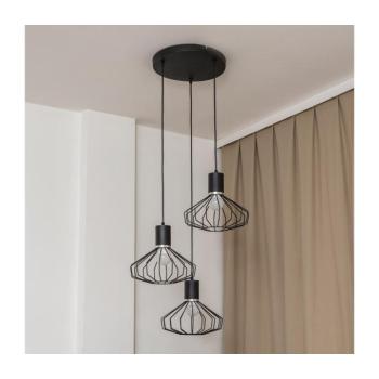 SOLANO kábeles csillár 3xE27/15W/230V fekete/fényes króm W-KD 1335/3 BK+CH kép
