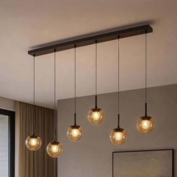 Solis LED lógó világítás, 7 izzós, hosszú, bronz, üveg, 2 700 K kép