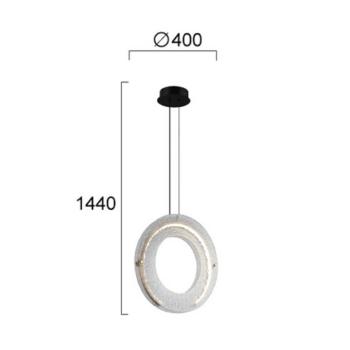 Tamara LED lógó lámpa, füstszürke, Ø 40 cm, üveg/fém