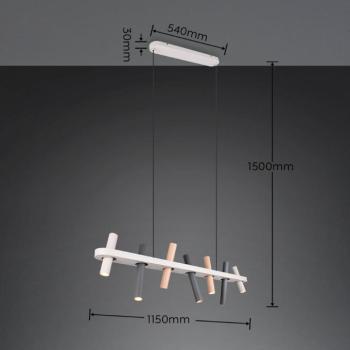Terloa lógó lámpa, színes, hossza 115 cm, fém, 7 izzós kép